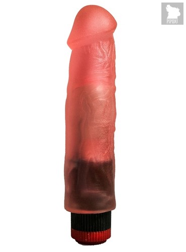 Розовый вибромассажер в виде фаллоса с венками - 18,5 см - Lovetoy (А-Полимер)