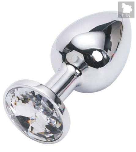 Анальная пробка Metal Silver 2,8 с кристаллом, цвет серебряный/прозрачный - Luxurious Tail