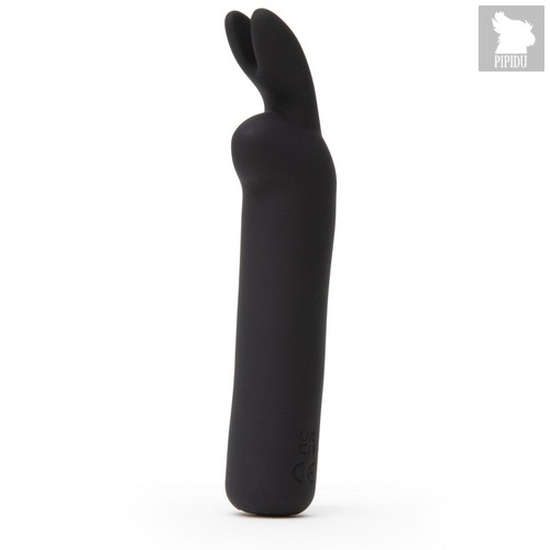 Черная вибропуля с ушками Rechargeable Rabbit Ears Bullet Vibrator, цвет черный - Happy rabbit