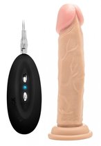 Телесный вибратор-реалистик Vibrating Realistic Cock 8" - 20 см., цвет телесный - Shots Media