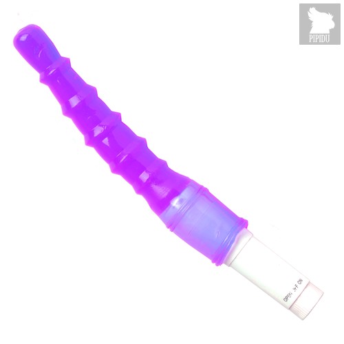 Фиолетовый анальный вибратор с рёбрышками - 23 см, цвет фиолетовый - White Label