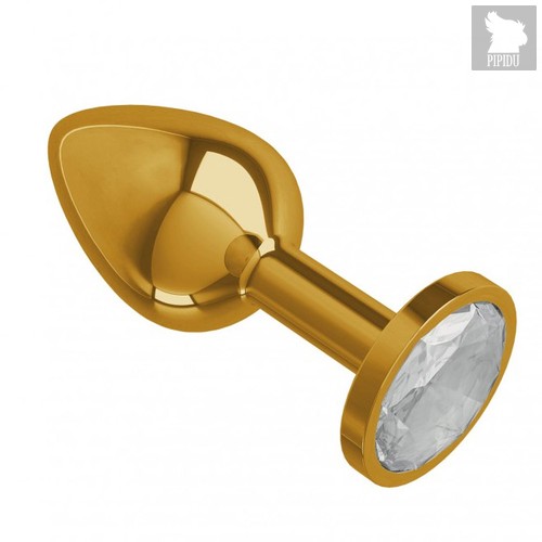 Анальная пробка МиФ "Джага Джага" Gold 510-01, с прозрачным кристаллом, цвет золотой/прозрачный - МиФ