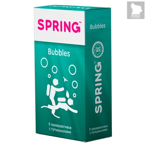 Презервативы Spring Bubbles с пупырышками, 9 шт. - Spring