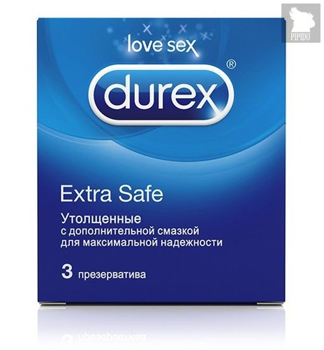 Утолщённые презервативы Durex Extra Safe - 3 шт. - Durex