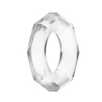 Прозрачное эрекционное кольцо с гранями POWER PLUS Cockring, цвет прозрачный - LoveToy