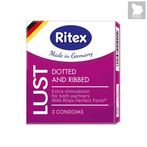 Рифленые презервативы RITEX LUST с пупырышками - 3 шт. - RITEX