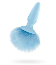 Анальная пробка Bunny Tails Blue с голубым хвостиком, цвет голубой - NS Novelties