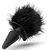 Силиконовая анальная пробка с чёрным заячьим хвостом Bunny Tail Pom Plug - 12,7 см., цвет черный - Blush Novelties