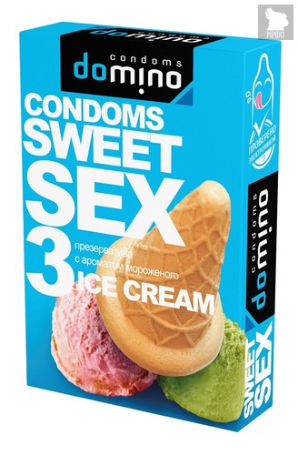 Презервативы для орального секса DOMINO Sweet Sex с ароматом мороженого - 3 шт. - LUXLITE