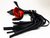 Плеть Красная Роза Лаковая с Замшевыми Хвостами 40 см. 54071ars, цвет красный/черный - БДСМ арсенал