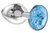 Малая серебристая анальная пробка Diamond Light blue Sparkle Small с голубым кристаллом - 7 см - Lola Toys