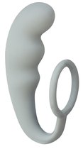 Эрекционное кольцо Mountain Range Anal Plug с анальным стимулятором, цвет серый - Lola Toys