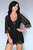 Сексапильный комплект для сна Melisenda: пеньюар, сорочка, трусики-стринги., цвет черный, размер XL - Livia Corsetti
