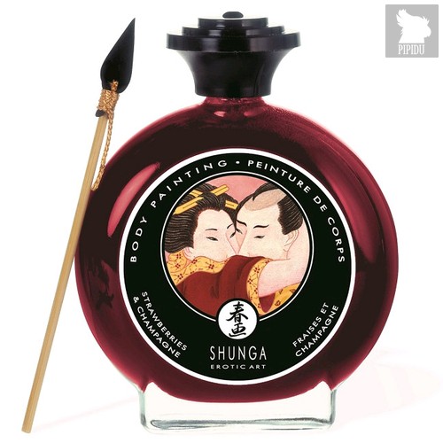 Декоративная крем-краска для тела с ароматом шампанского и клубники - Shunga Erotic Art