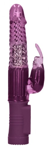 Фиолетовый вибратор-кролик Rotating Rabbit - 23 см., цвет фиолетовый - Shots Media