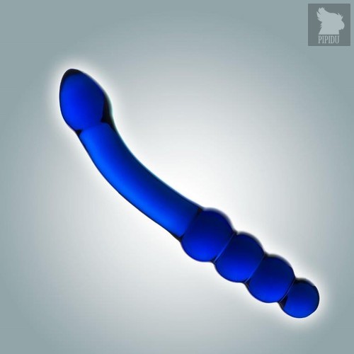 Нереалистичный фаллоимитатор из стекла 0044 BX DD, цвет синий - МиФ