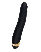 Чёрный вибратор WANAME Storm со стимулирующими рёбрами - 22,5 см., цвет черный - Waname