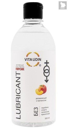 Интимный гель-смазка на водной основе VITA UDIN с ароматом персика - 500 мл. - Vita Udin