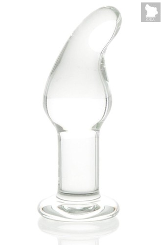 Стеклянная анальная пробка с загнутым кончиком - 11,5 см, цвет прозрачный - Sexus