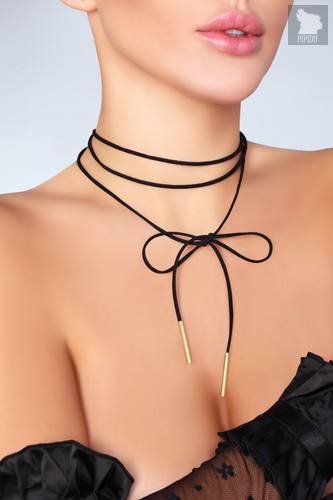 Чёрный чокер-завязка на шею, цвет черный, OS - Livia Corsetti