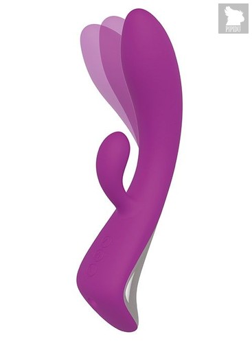 Фиолетовый вибратор с клиторальным отростком ROCKING BUNNY, цвет фиолетовый - Dream toys