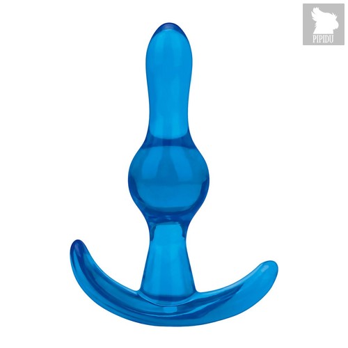 Голубой анальный стимулятор Tear Drop Butt Plug - 8,9 см., цвет голубой - Blue Line