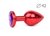Коническая красная анальная втулка с кристаллом фиолетового цвета - 9,3 см., цвет фиолетовый - anal jewelry plug