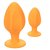 Набор из двух оранжевых анальных пробок Cheeky, цвет оранжевый - California Exotic Novelties