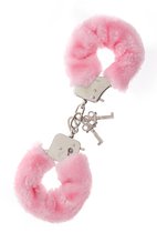 Металлические наручники с розовой меховой опушкой METAL HANDCUFF WITH PLUSH PINK, цвет розовый - Dream toys
