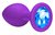 Средняя фиолетовая анальная пробка Emotions Cutie Medium с голубым кристаллом - 8,5 см - Lola Toys