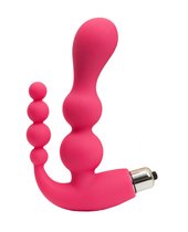Розовый анально-вагинальный вибромассажер - 17 см, цвет розовый - 4sexdreaM