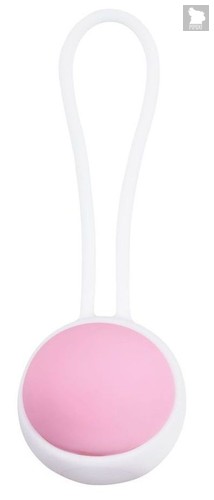 Вагинальный шарик Jiggle Balls с петлёй, цвет белый/розовый - Easy toys