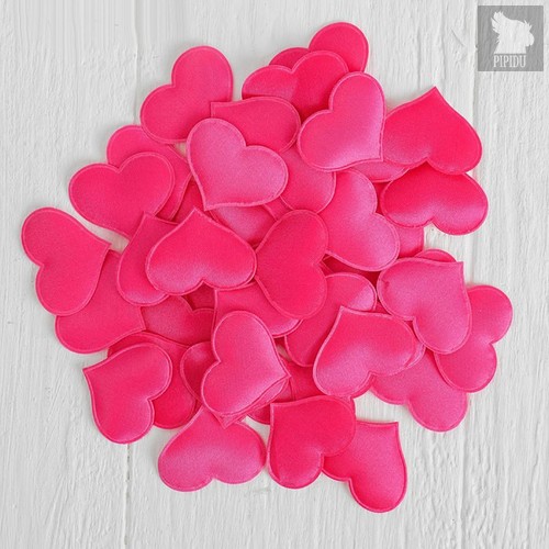 Набор ярко-розовых декоративных сердец - 50 шт., цвет розовый - Сима-Ленд