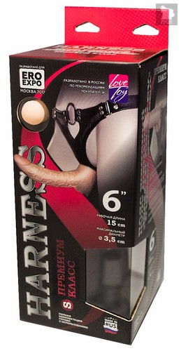 Кожаный пояс харнесс премиум класса WOMAN SIMPLEX (S) с 3 насадками, цвет телесный - Lovetoy (А-Полимер)