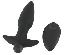 Черная анальная вибропробка с пультом ДУ Remote controlled Butt Plug - 13 см., цвет черный - ORION