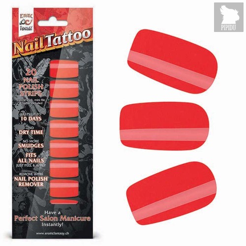 Набор лаковых полосок для ногтей Красный шик NAIL FOIL, цвет красный - Erotic Fantasy