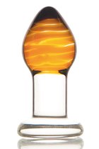 Стеклянная анальная пробка-стимулятор - 8,5 см, цвет прозрачный - Sexus
