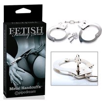 Металлические наручники Metal Handcuffs с ключиками, цвет серебряный - Pipedream
