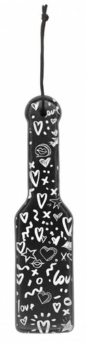 Шлепалка Printed Paddle Love Street Art Fashion - 28,5 см., цвет белый/черный - Shots Media