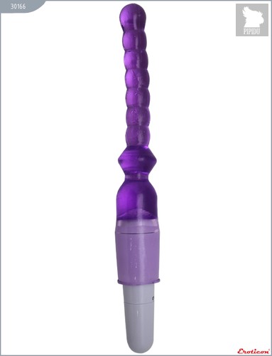 Фиолетовый гелевый анальный вибратор - 25 см - Eroticon