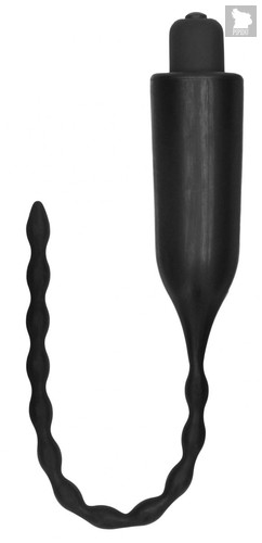 Черный стимулятор уретры с вибрацией и электростимуляцией Urethral Sounding Plug, цвет черный - Shots Media