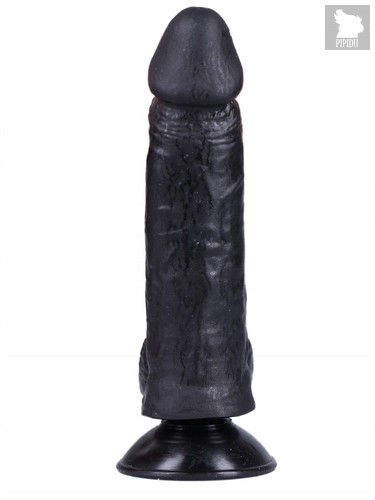 Черный фаллоимитатор-реалистик на присоске №2 - 16 см., цвет черный - МиФ