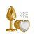 Золотистая анальная пробка с прозрачным кристаллом-сердцем - 7 см, цвет золотой/прозрачный - МиФ