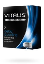 Презервативы VITALIS PREMIUM delay cooling с охлаждающим эффектом - 3 шт. - VITALIS