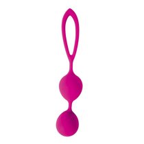 Ярко-розовые вагинальные шарики Cosmo с петелькой, цвет розовый - Bioritm
