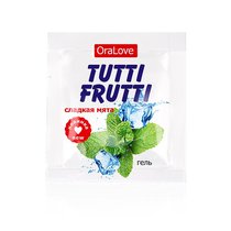 Пробник гель-смазки Tutti-frutti со вкусом мяты - 4 гр. - Bioritm
