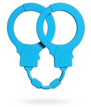 Голубые силиконовые наручники Stretchy Cuffs Turquoise - Lola Toys