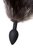 Черная силиконовая анальная втулка с хвостом чернобурой лисы - размер S, цвет черный - Toyfa
