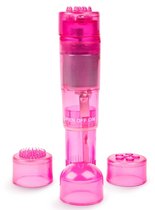 Розовая виброракета с 4 сменными колпачками, цвет розовый - Brazzers
