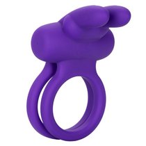 Фиолетовое двойное эрекционное кольцо Silicone Rechargeable Dual Rockin Rabbit, цвет фиолетовый - California Exotic Novelties